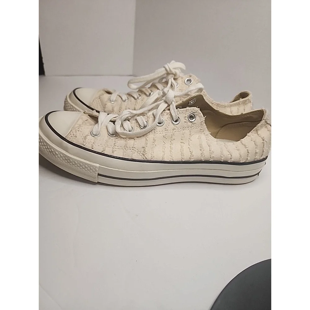Converse Chuck 70 OX Beige Egret  Shoes Womens‎ 10.5 Textured Low Top Sneaker - Picture 8 of 16